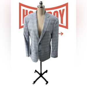 Alfani Light Gray Plaid Blazer with Dress Pants